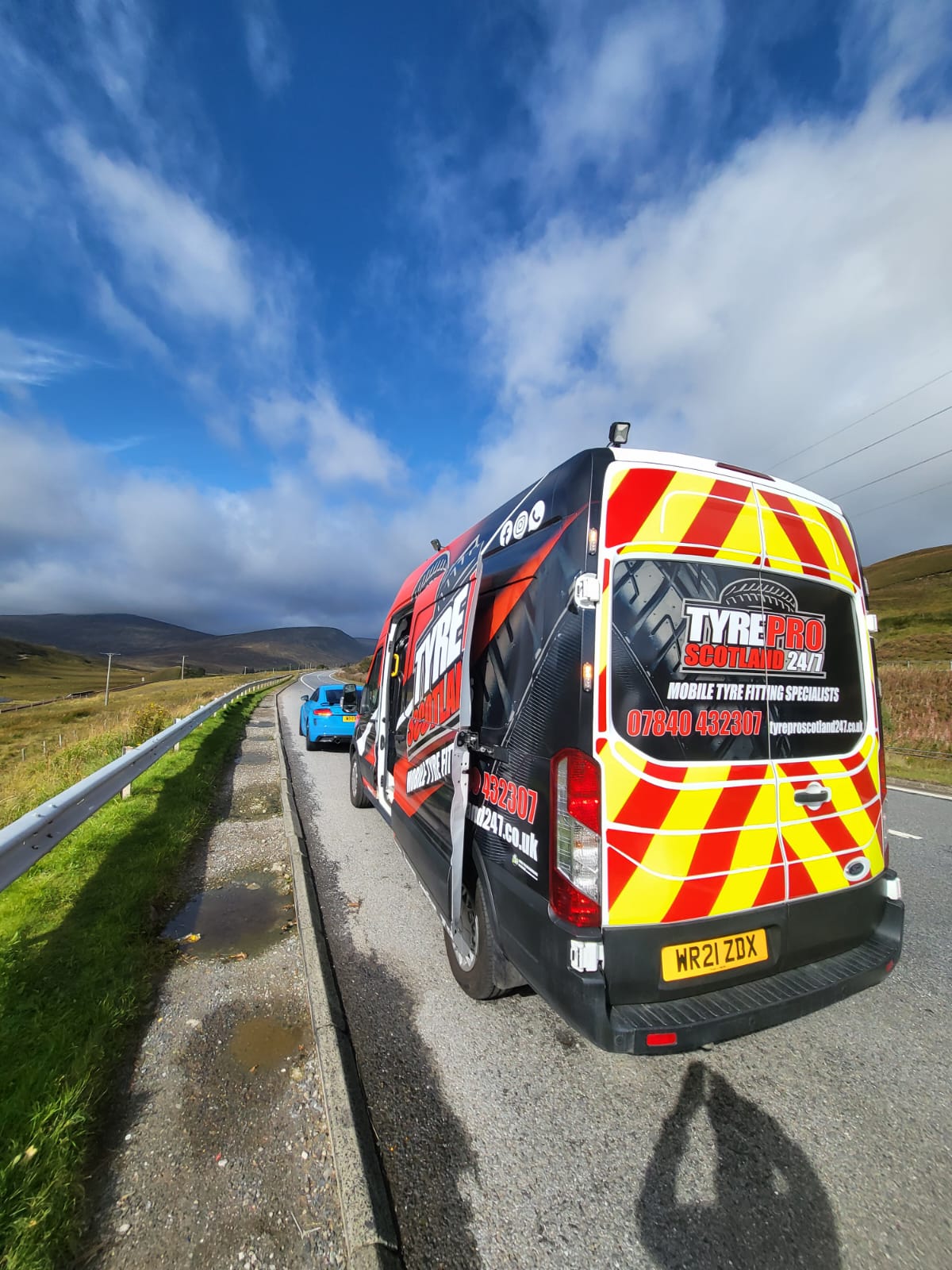 TyrePro Scotland van on the road